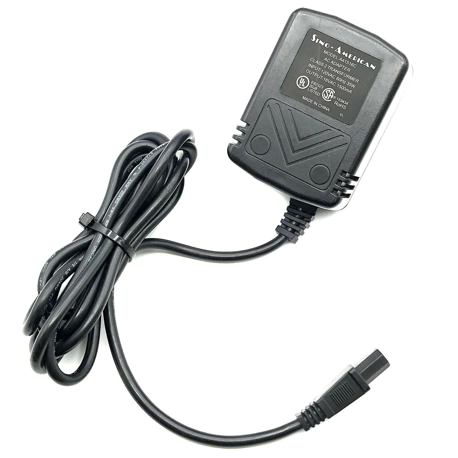 Genuine Sino-American A41516C Class 2 Transformer AC Adapter 35W 16 VAC 1500mA Connection Split/Dup Genuine Sino-American A41516C Class 2 Transformer AC Adapter 35W 16 VAC 1500mA Connection Split/Dup